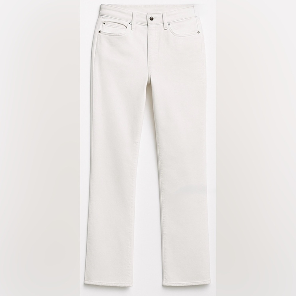 Rag and Bone Frayed Fringe Raw Edge White Jeans, Size 26